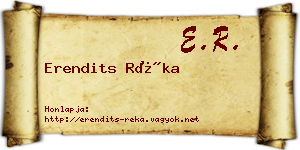 Erendits Réka névjegykártya
